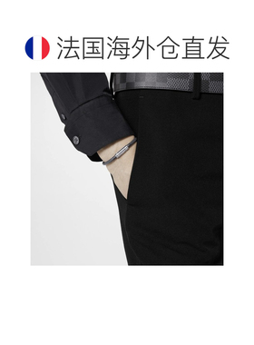 自营1h可退 欧洲直邮LV/路易威登 男士银色/黑色金属/帆布手链新