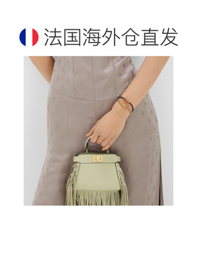 自营1h可退 欧洲直邮FENDI/芬迪 女士黑色小羊皮/黄铜手链配饰