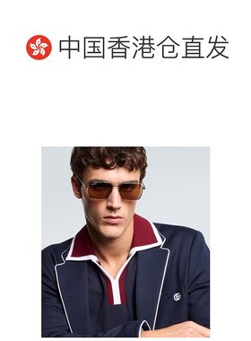 1h可退 香港直邮Gucci 古驰 男士 GG 飞行员太阳眼镜 grey灰色 舒