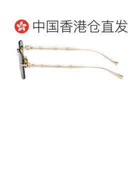 香港直邮Gucci 古驰 男士 金色 Frameless Rectangular 太阳镜 GG