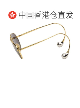 香港直邮Bottega Veneta 葆蝶家 女士 金色 Drop 飞行员太阳镜 BV