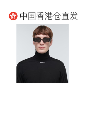 1h可退 香港直邮Prada 普拉达 男士 矩形太阳眼镜 black黑色 舒适
