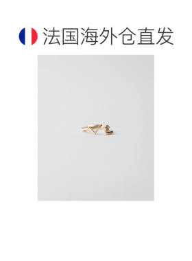 自营欧洲直邮Prada普拉达 女士金色金属三角徽标戒指