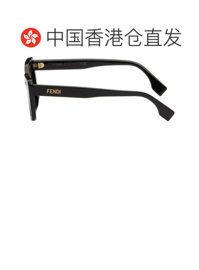 1h可退 香港直邮Fendi 芬迪 男士 黑色 Lettering 太阳镜 FE40185