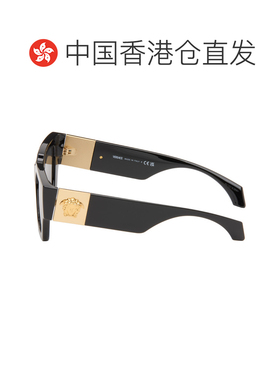 1h可退 香港直邮versace 范思哲 男士 黑色 Medusa Plaque 太阳镜
