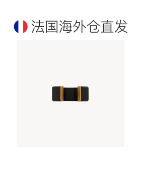 自营欧洲直邮YSL圣罗兰 女士黑色/浅青铜色皮革几何手镯