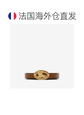 自营欧洲直邮Burberry博柏利 男士黑色/榛子色皮革骑士可逆细腰带