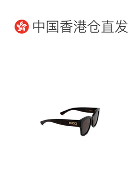 1h可退 香港直邮Gucci 古驰 女士 棕色 Butterfly Frame 太阳镜 G