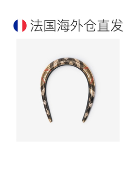 欧洲直邮自营Burberry博柏利 女士沙米色黄铜格纹印花发箍配饰