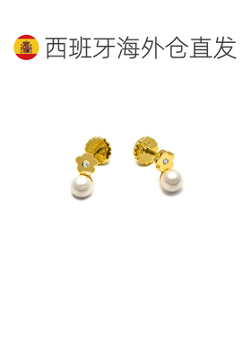 欧洲直邮LUXENTER Zuga白色珍珠耳环 18K黄金电镀 西班牙轻奢珠宝