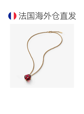 自营欧洲直邮Baccarat巴卡拉 Trefle女士红色18K镀金纯银四叶草项