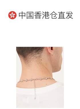 1h可退 香港直邮ASOS 男士 puff 设计十字架链环色调项链(银色)