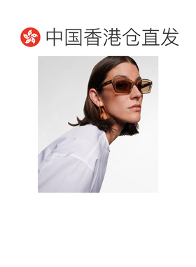 香港直邮alaia 女士 徽标矩形太阳眼镜 brown棕色 舒适时尚