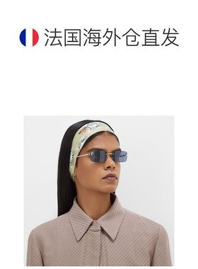 自营1h可退 欧洲直邮FENDI/芬迪 女士蓝色金属太阳镜