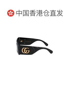 1h可退 香港直邮Gucci 古驰 女士 长方框太阳镜 GG0811S black黑