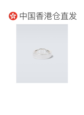 1h可退 香港直邮Gucci 古驰 男士 双G扣纯银戒指 metal金属色 舒