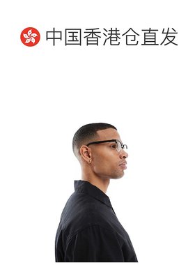 1h可退 香港直邮ASOS 男士 设计复古透明镜片太阳眼镜(黑色)