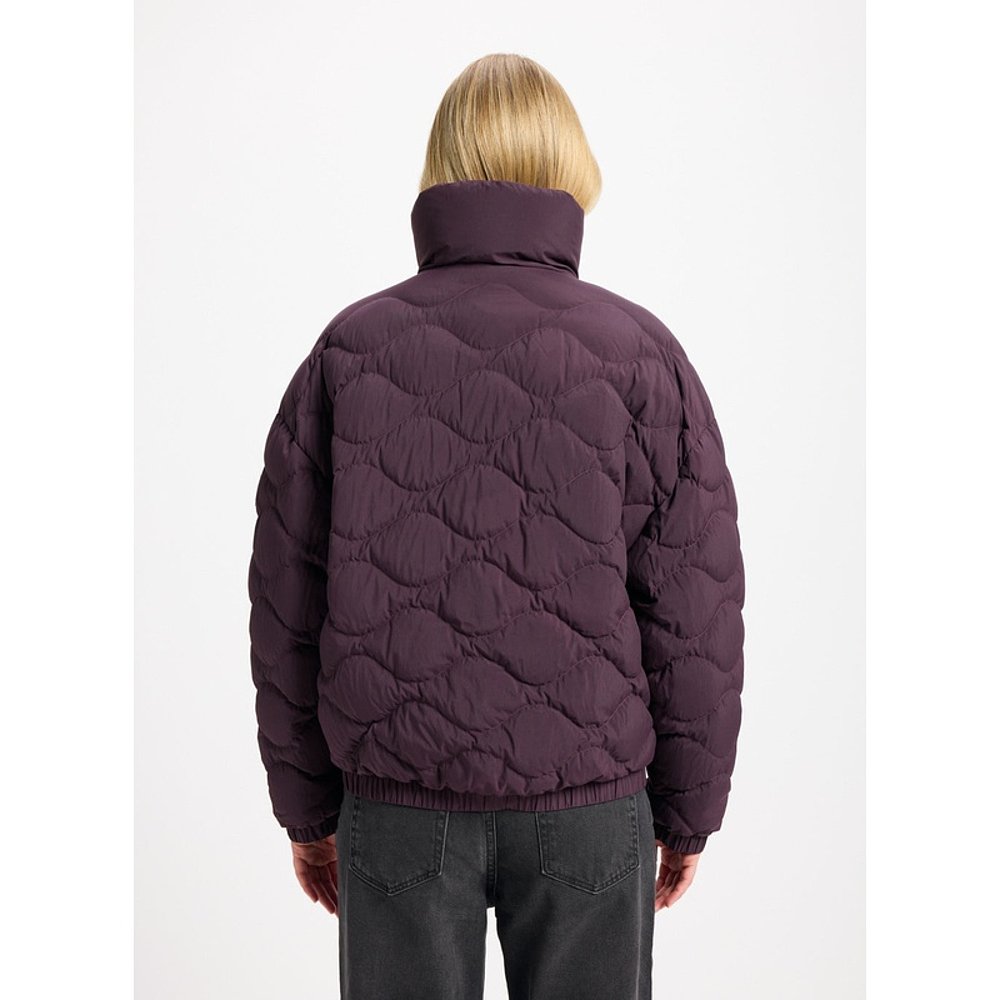 自营欧洲直邮Pyrenex Enola 短款飞行员夹克 酒红色 - 图2