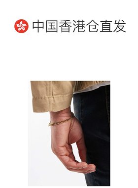 1h可退 香港直邮ASOS 男士 设计防水不锈钢双圆形链条色调手链(金