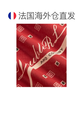 自营欧洲直邮Ralph Lauren拉夫劳伦 男士红色/奶油色/棕色棉质Log