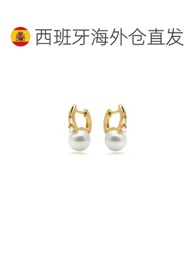 欧洲直邮LUXENTER Esha白色珍珠耳环 18K黄金电镀 西班牙轻奢珠宝