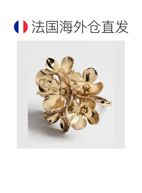 自营欧洲直邮Dior迪奥 Hortensia 女士金色金属戒指