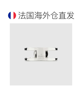 自营欧洲直邮Gucci古驰925银互扣式宽戒指配饰