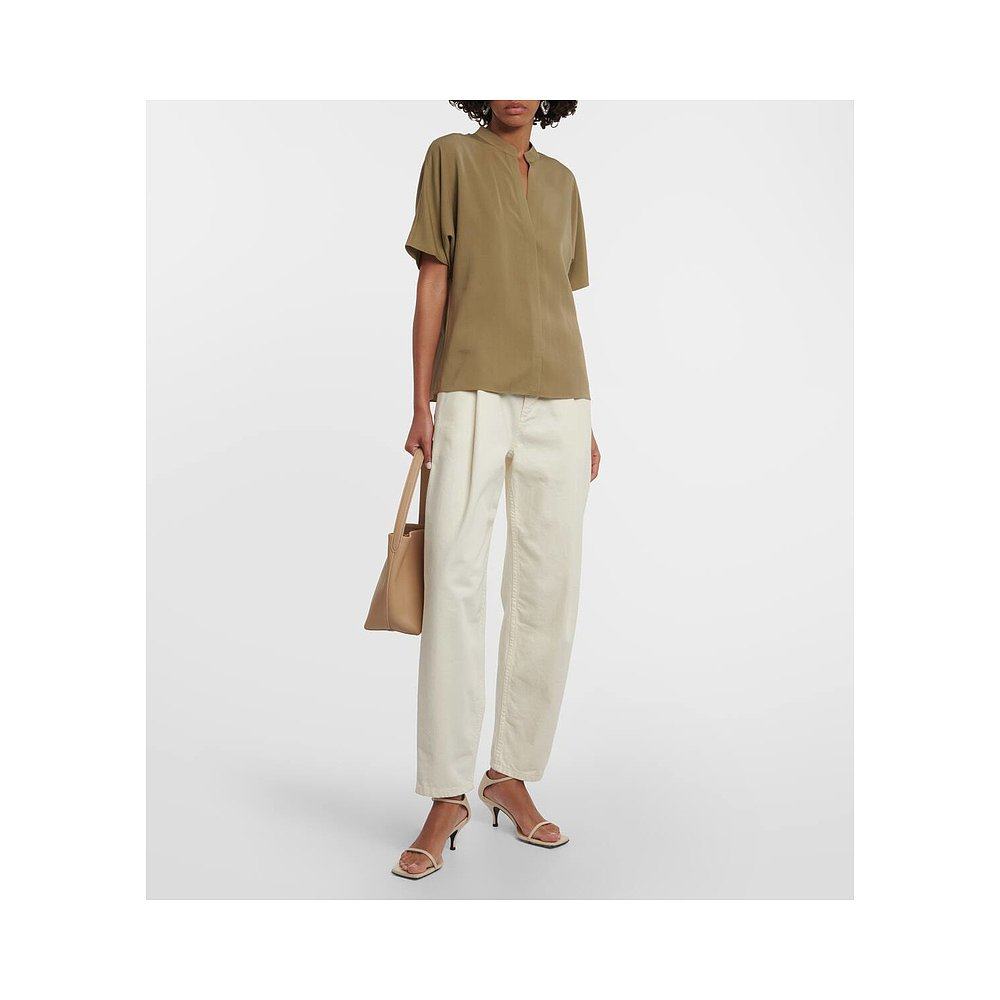 1h可退 香港直邮VINCE 女士 缎面衬衫 green绿色 舒适时尚,淘宝优惠券,粉丝福利购,淘宝优惠卷