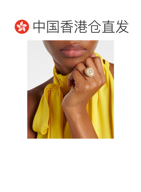 1h可退 香港直邮valentino 华伦天奴 女士 VLogo 人造珠宝装饰戒