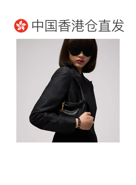 1h可退 Gucci 古驰 男士 黑色皮革手链 874621IAAG8配饰