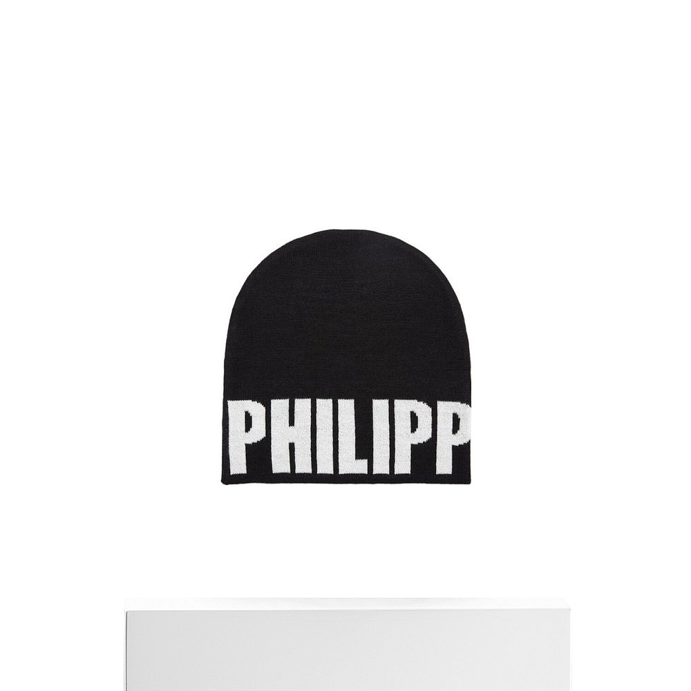 香港直邮Philipp Plein 黑色徽标针织帽子 F19ABAC0094PTE003N02 - 图3