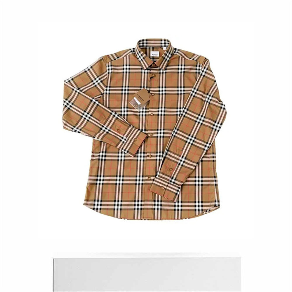 欧洲直邮自营Burberry博柏利男士格纹单排扣长袖衬衫 新年礼物,淘宝优惠券,粉丝福利购,淘宝优惠卷