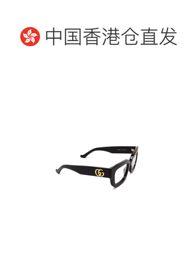 1h可退 香港直邮Gucci 古驰 男士 矩形平光镜 GG1548O black黑色