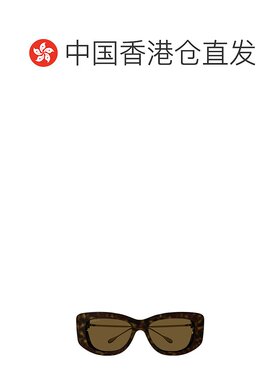 1h可退 香港直邮Gucci 古驰 女士 几何框太阳镜 GG1566S brown棕