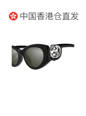 1h可退 香港直邮Gucci 古驰 女士 黑色 Cat-Eye Frame 太阳镜 GG1