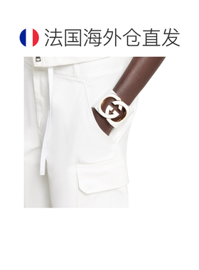 自营欧洲直邮GUCCI古驰 Interlocking白色树脂手镯男女通用
