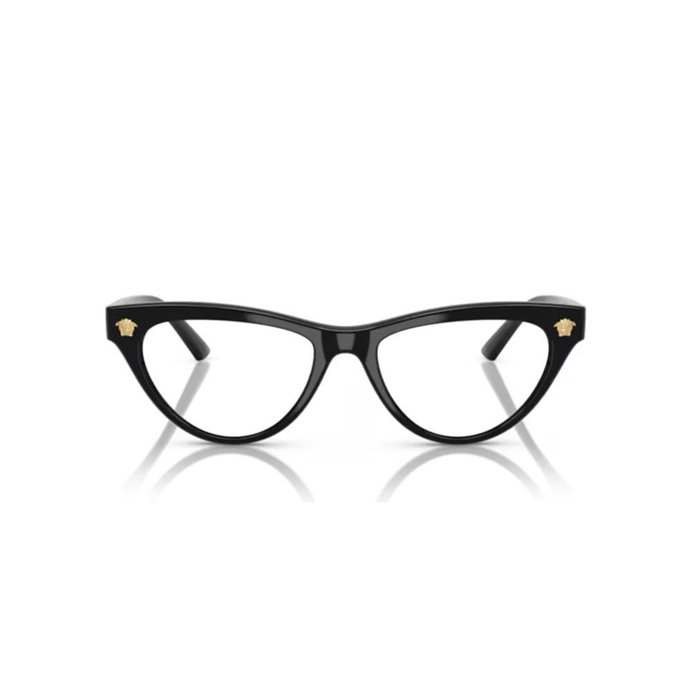 European direct mail versace temples classic logo cat eye optical frames flat mirrors replaceable lenses for women