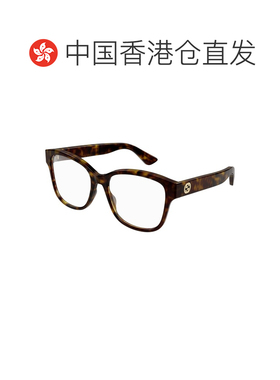 1h可退 香港直邮Gucci 古驰 女士 徽标平光镜 GG1340O brown棕色