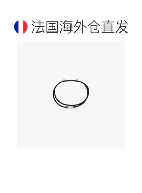 自营欧洲直邮YSL圣罗兰 黑色/氧化镍色蜥蜴皮双圈手链男女通用