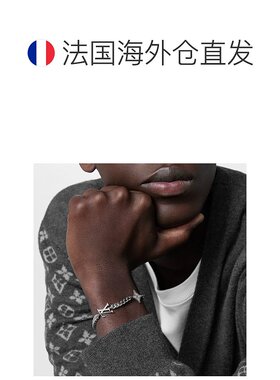欧洲直邮LV/路易威登 23新款INSTINCT男士银色花卉饰件金属手链