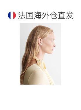 欧洲直邮自营COS 女士白色珍珠不对称耳环黄铜耳钉配饰