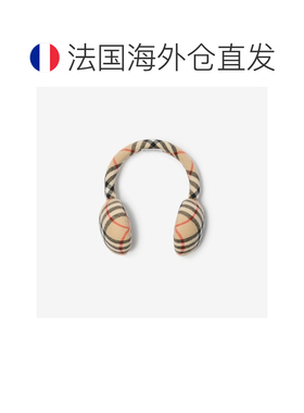 自营欧洲直邮Burberry博柏利 女士沙米色羊毛格纹耳罩