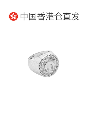 Marine Serre 镀银纽扣图章戒指 UJW071ARMET0001