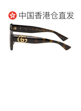 1h可退 香港直邮Gucci 古驰 女士 棕色 Low Nose Bridge Fit 太阳