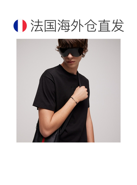 自营欧洲直邮GUCCI古驰 Staffa女士银色/黑色皮革手链首饰