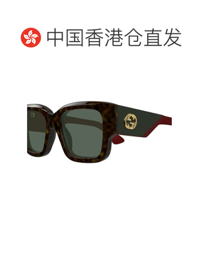 1h可退 香港直邮Gucci 古驰 女士 棕色 Square Frame 太阳镜 GG16