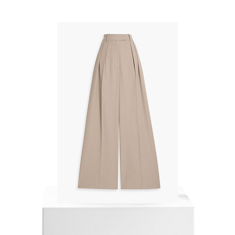 1h可退 香港直邮ANINE BING 女士 Lou 褶裥羊毛阔腿裤 A0310837TP,淘宝优惠券,粉丝福利购,淘宝优惠卷