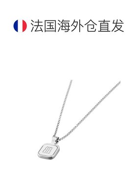 自营欧洲直邮Balenciaga巴黎世家 Nano女士银色黄铜BB标识方形项