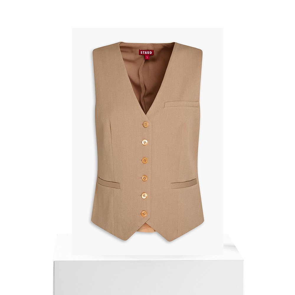 香港直邮Staud 女士 Brett 斜纹布背心 5613685CAMEL - 图3