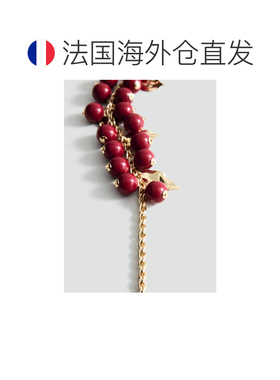 自营欧洲直邮MANGO 女士金色腈纶串珠链条项链